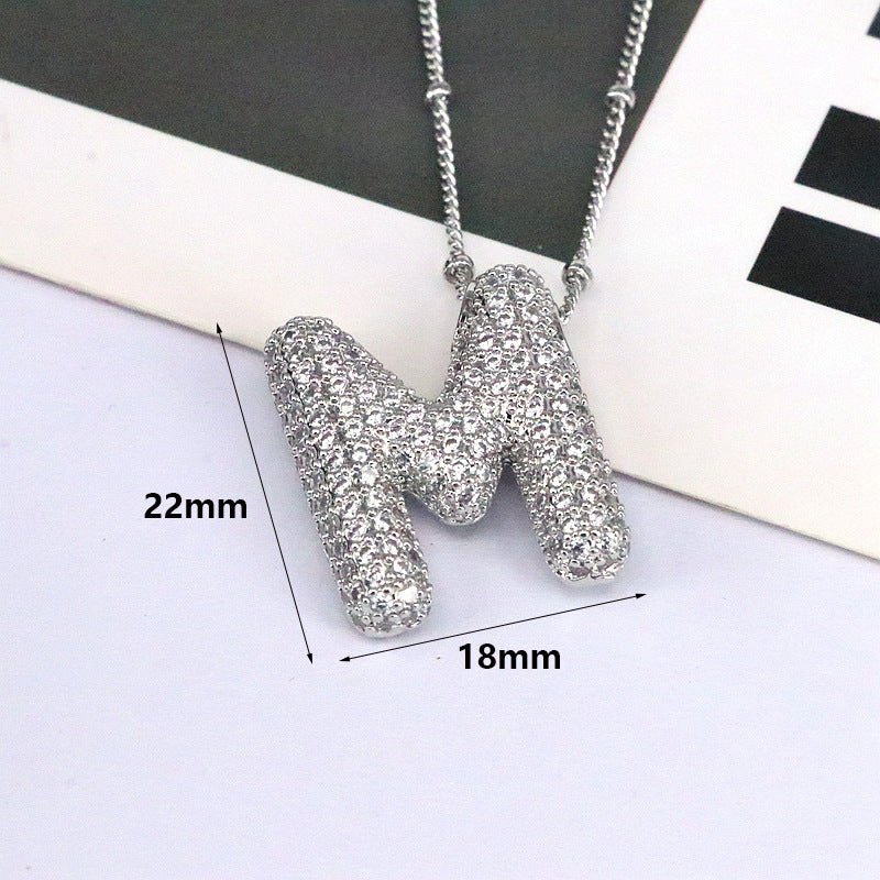 Brass Zircon Letter Pendant Necklace for Women ā Personalized & Stylish - Beauty Belliss